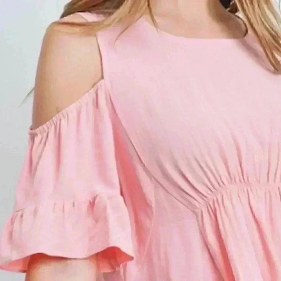 Cold Shoulder Top blouse - Blush - Picture 5 of 6